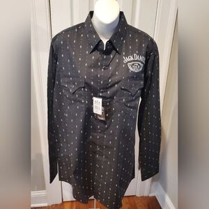 Jack Daniels Dark Gray Patterned Men's Shirt